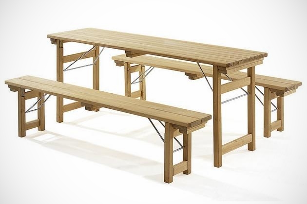 Folding Table with Benches