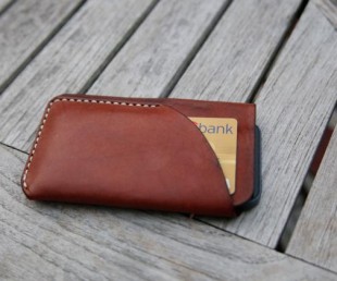 iPhone 5 Natural Leather Case & Card Holder (1)