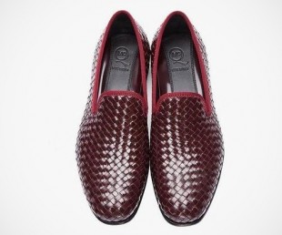 Burgundy Leather Razor Blade Slippers