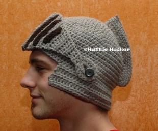 Crocheted Knight Helmet (1)