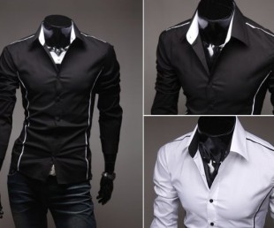 Men's Shirt with Vertical Seam Detail