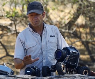 Photographer Engages Lion Cubs With His Camera Buggy