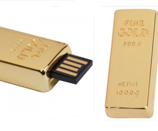 Gold Bar Design Retractable USB Drive (2)