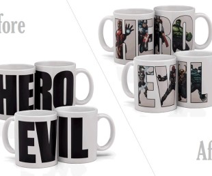 Marvel Hero vs. Evil Heat Change Mugs